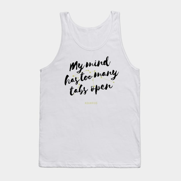 Aquarius Zodiac Funny Tank Top by StarSignPrints